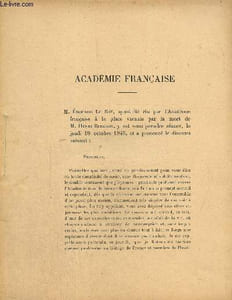 Tiré à part du discours de Mr Edouard le Roy le 18 octobre 1945