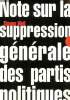 Note sur la suppression générale des partis politiques. Weil Simone
