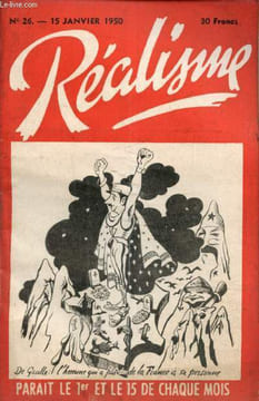 Réalisme, n°26 (15 janvier 1950) : A propos du pocès Pétain, lettres à M. François Mauriac / Les extraordinaires rebondissements de l'affaire Achiary ...