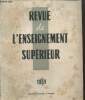 Revue de l'Enseignement Supérieur, n°4 (octobre-décembre 1959) : Sources Françaises d'Energie : Le soleil et les sources d'énergie disponible sur la ...