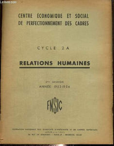 Cycle 2A - Relations humaines - Année 1953-1954