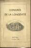 Congrès de la Longévité (19 et 20 juin 1948). Société de Médecine de Vittel