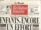 Le Monde de la Révolution Française, n°3 (mars 1989) : Le premier vote français (Patrice Gueniffey) / Charité mal ordonnée (Alan Forrest) / Le sauvage ...