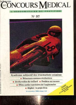 Le Concours médical, n°37 (24 novembre 1990) : Du bon usage de l'examen parasitologique des selles (P. Bourrée) / Ethique médicale : l'information du ...
