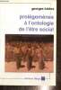 Prolégomènes à l'ontologie de l'être social. Lukacs Georges