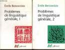 "Problèmes de linguistique, tomes I et II (2 volume, Collection ""Tel"", n°7 et 47)". Benveniste Emile