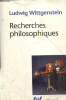 Recherches philosophiques. Wittgenstein Ludwig