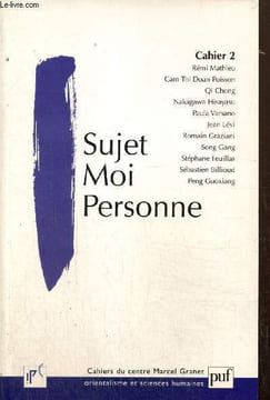 Cahiers du centre Marcel Granet, n°2 - Sujet, Moi, Personne - Du sujet dans Le chagrin de la guerre (Cam-Thi Doan-Poisson) / Le je dans tous ses ...