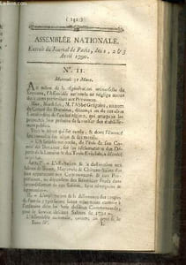 Extrait du Journal de Paris, des 1, 2 & 3 Avril 1790 - N°11 - Discussions sur les Provinces - Suite du décret sur les Lettres de Cachet - Affaire de la Compagnie des Indes