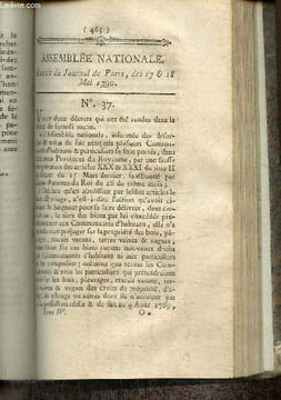 Extrait du Journal de Paris, des 17 & 18 Mai 1790 - N°37 - Discours d'une députation de la Bazoche - Affaire de la fouille de Versailles - Décret pour ...