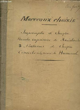 Impromptu pour piano, Op. 29 / Rondo Capricioso pour piano / 3 Nocturnes pour le Piano / Concerto en la mineur pour le piano, Op. 85. Chopin Fr., ...
