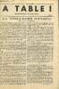 A Table ! Supplément alimentaire, n°XXXVIII (mai 1956) :. Collectif
