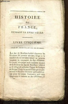 Histoire de France pendant le XVIIIe siècle, tome II. Lacretelle Charles