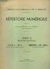 Répertoire numérique - Série Q, domaines nationaux - Série 1 à 60 Q, domaines, enregistrement et timbre - Séries IIC et 61 à 394 Q, registres de ...