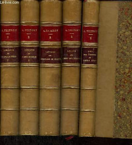 Augustin Thierry, tomes I à V (5 volumes) : Histoire de la conquête de l'Angleterre / Lettres sur l'Histoire de France / Récits des temps mérovingiens /Essai sur l'histoire de la formation et des progès du Tiers Etat