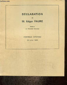 Déclaration de M. Edgar Faure, ministre de l'Education Nationale, 24 juillet 1968