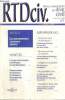 Revue trimestrielle de droit civil, n°1 (janvier/mars 2005) : Le juge entre progrès scientifique et mondialisation / Construction de systèmes et ...