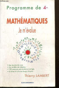 Mathématiques, je m'évalue - Programme de 4e