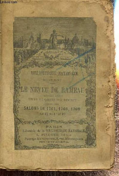 Le neveu de Rameau, précédé d'une étude sur Goethe sur Diderot, suivi des Salons de 1761, 1766, 1769. Diderot
