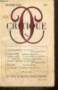 Critique, n°201 (février 1964) : Edmond Jabès et la question du livre (Jacques Derrida) / L'opéra fabuleux de Paul Klee (Edmond Dune) / Les deux ...