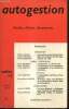 Autogestion, n°2 (avril 1967) : Les problèmes de l'autogestion dans les grandes fermes algériennes en 1963 (Jaulin, Bonnal, Bernard) / L'autogestion à ...