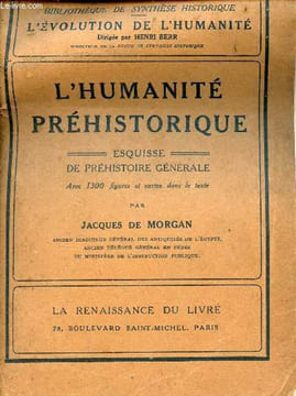 L'humanité préhistorique esquisse de préhistoire générale - Collection l'évolution de l'humanité synthèse collective.. De Morgan Jacques