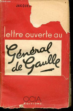 Lettre ouverte au Général de Gaulle.. Gugenheim Jacques