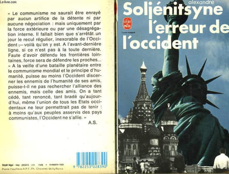 L'ERREUR DE L'OCCIDENT. SOLJENITSYNE ALEXANDRE