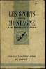 Que sais-je? N° 325 Les sports de la montagne. Gazier François