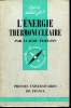 Que sais-je? N° 1017 L'énergie thermonucléaire. Etiévant Claude