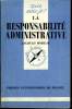Que sais-je? N° 2292 La responsabilité administrative. Moreau Jacques
