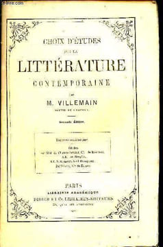 Choix d'études sur la littérature contemporaine. VILLEMAIN M.