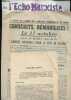 Lot de 3 documents - Les jeunesses communistes (L'écho marxiste n°6 - L'affaire Audin - Appel de l'union des jeunesses communistes de France. ...