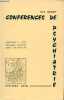 CONFERENCES DE PSYCHIATRIE - FASCICULE 4 - TROUBLES MENTAUX NON PRIMITIFS - SOMMAIRE : Troubles mentaux des traumatismes crâniens 7 / Troubles mentaux ...