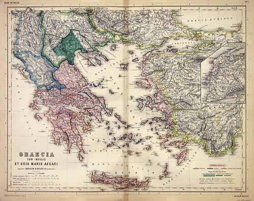 Graecia cum insulis et Oris Maris Aegaei.. Kiepert, Henrico 