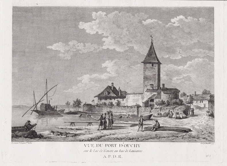 Vue du fond de la ville de Geneve, . Zurlauben,  Francois Denis NEE, Perignon (1726-1782)