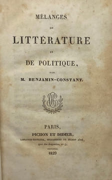 Mélanges de littérature et de politique.. CONSTANT (Benjamin)