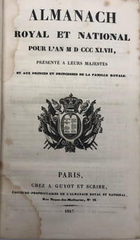 ALMANACH Royal et National pour l'an 1847. présenté à leurs majestés et aux princes et princesses de la famille royale