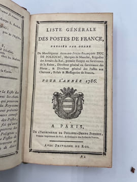 Liste générale des postes de France, pour l'année 1786.. [LIVRE DE POSTE] 