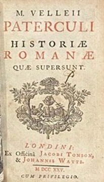 Historiae Romanae quae supersunt.. VELLEIUS PATERCULUS