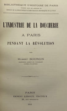 L'Industrie de la boucherie à Paris pendant la Révolution.. BOURGIN (Hubert)