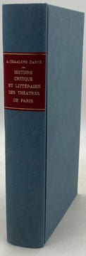 Histoire critique et littéraire des théâtres de Paris. Année 1822. CHAALONS D'ARGÉ (Auguste-Philibert)