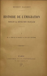 Histoire de l'Émigration pendant la Révolution française.