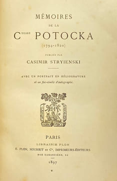 Mémoires. (1794-1820). Pub. par C. Stryienski. POTOCKA (Anna)