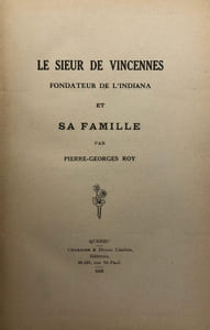 Le Sieur de Vincennes, fondateur de l'Indiana. et sa famille
