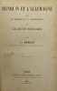Henri IV et l'Allemagne. d'après les mémoires et la correspondance de J. Bongars. ANQUEZ (L.)