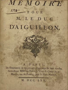 Mémoire pour M. le Duc d'Aiguillon.