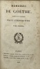 Mémoires. Trad. de l'allemand par M. Aubert de Vitry. GOETHE (Johann Wolfgang von)