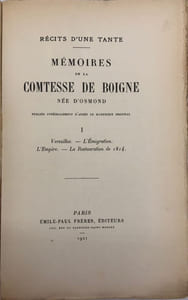 Récits d'une tante. Mémoires.