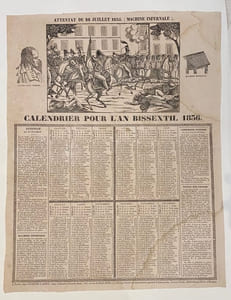 Attentat du 28 juillet 1835. (Machine infernale). Calendrier pour l'an bissextil 1836.